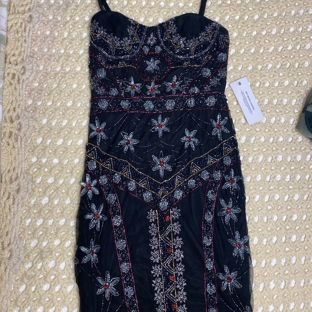 Nasty gal black embellished mini dress